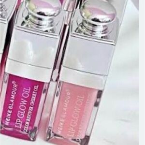 2x Lip Glow Oil Duo — Bright Magenta & Soft Pink Nourishing Gloss